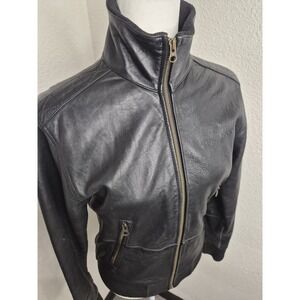 Women's Black Leather Jacket See pics for measurements